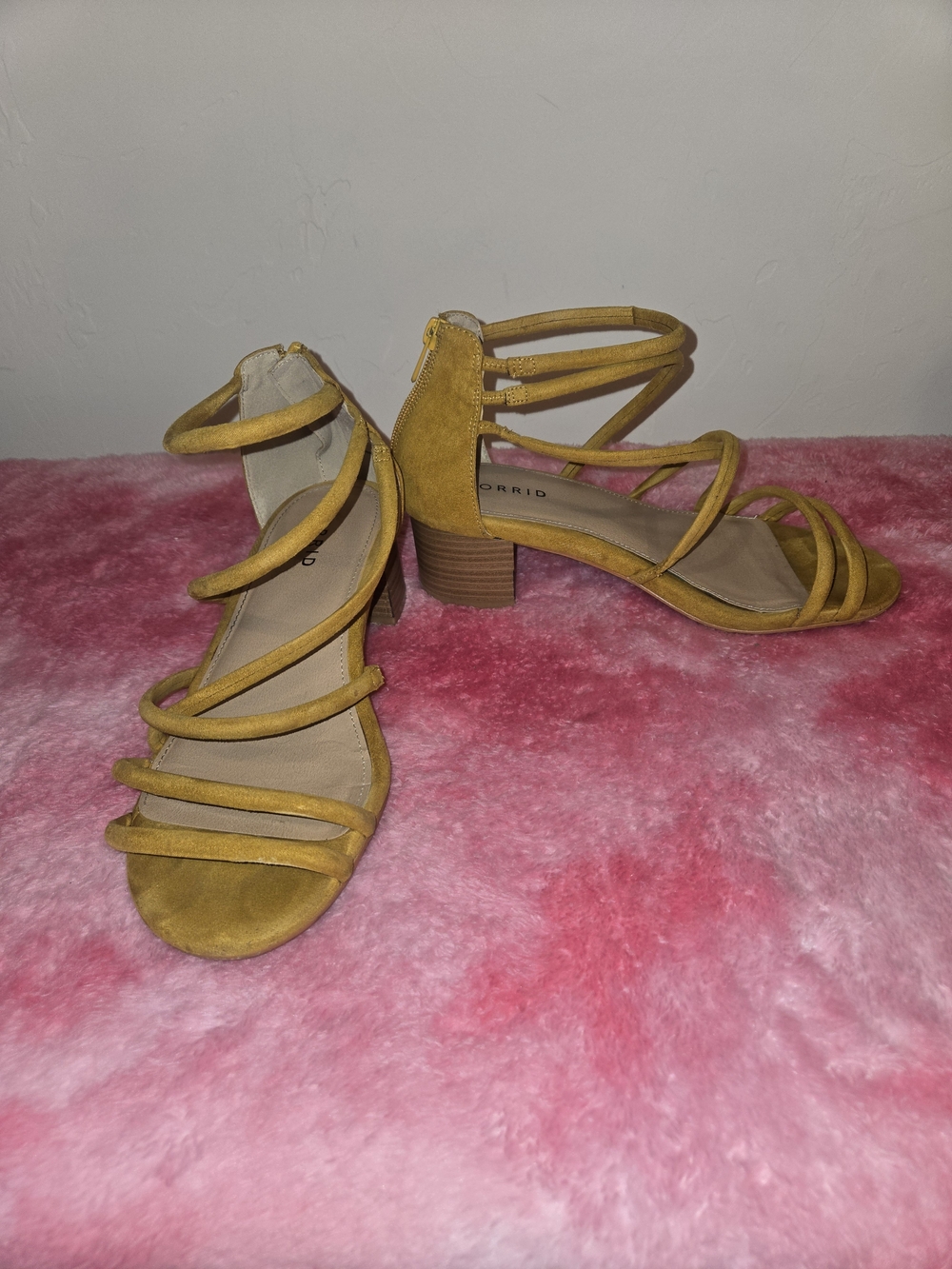 Torrid Mustard Strappy Block Heel Sandals